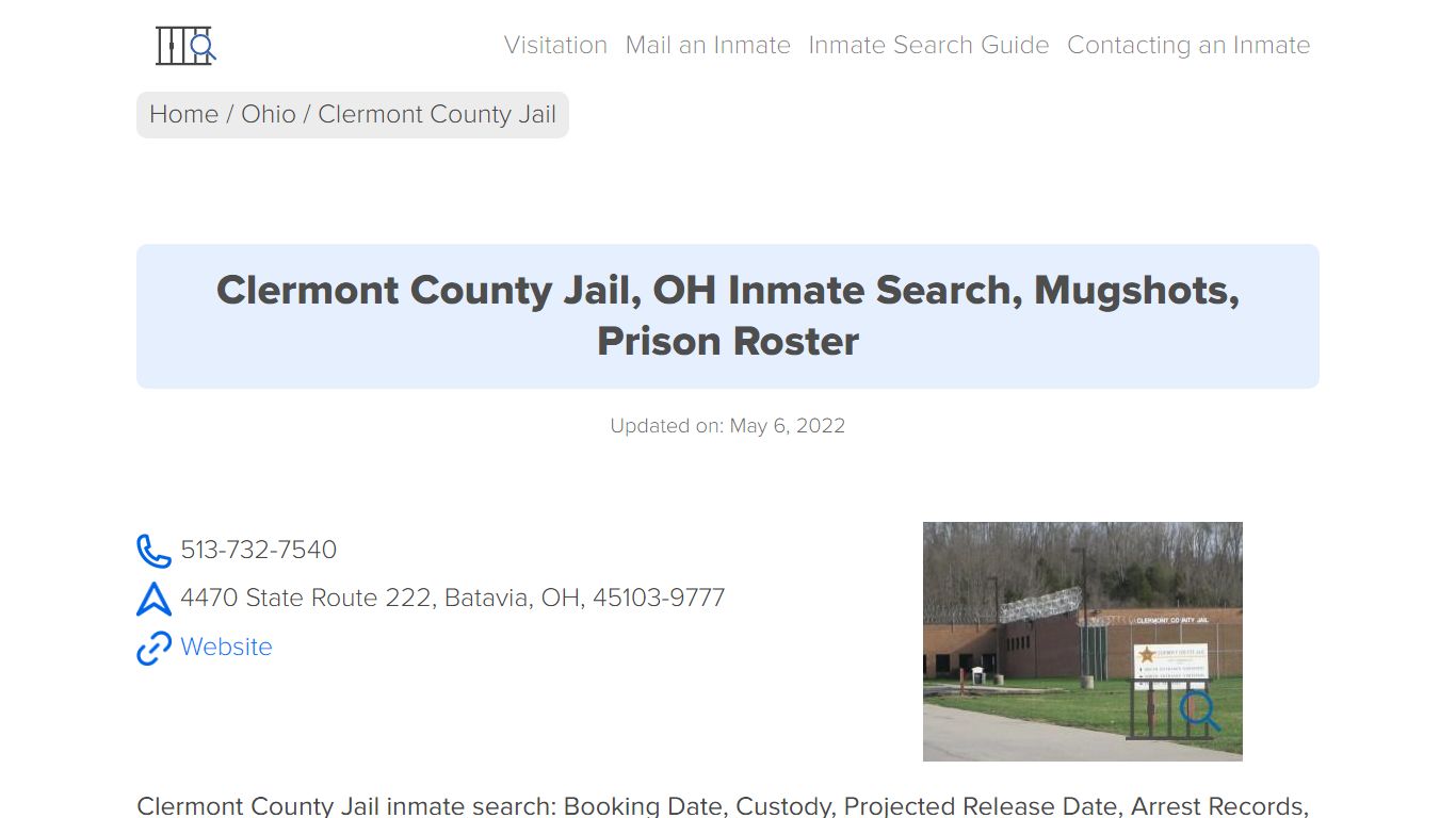 Clermont County Jail, OH Inmate Search, Mugshots, Prison ...