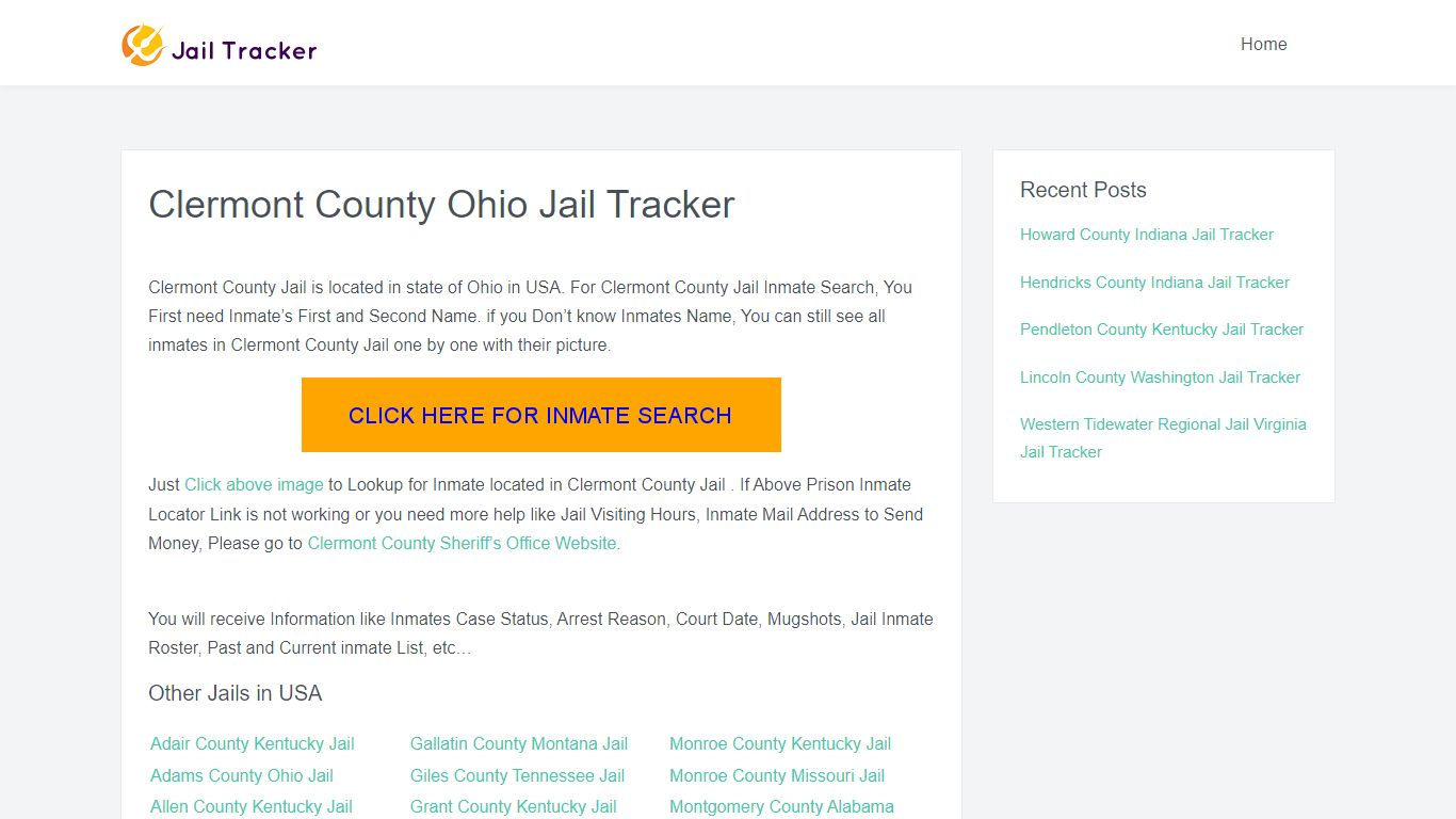 Clermont County Ohio Jail Tracker - Inmate Search Online